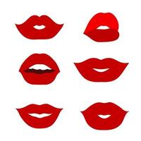 Set of simple icons with lips Vector illustration