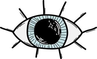 Doodle eye isolated line Hand drawn vector illustrations Sketch for a tattoo