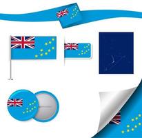 bandera de tuvalu con elementos vector