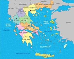 Greece map with states vector