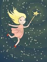 Vector image of a fairy with a magic wand