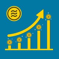 Libra coin concept growth chart vector