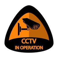 Señal de vigilancia de etiqueta de cámara CCTV vector