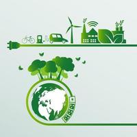 Green energy technology ideas for the environment vector