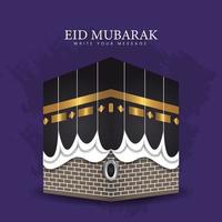 diseño de eid mubarak con adornos islámicos vector