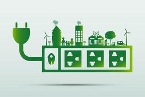 Green energy technology ideas for the environment vector