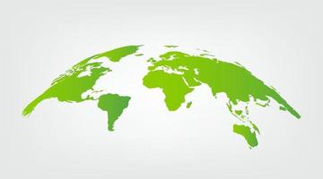 World map green vector isolated on white background