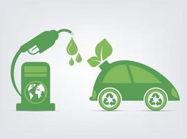 concepto de coche verde ecológico vector