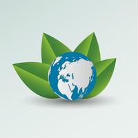 Green earth concept with leaves vector