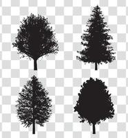 tree silhouette set vector