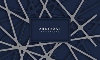 Abstract background with linear deep blue paper shapes vector