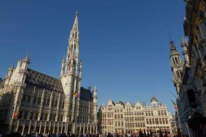 Tourists at the Grand Place in Brussels, Belgium photo