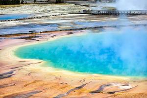 Grand Prismatic Spring at the Yellowstone National Park. Wyoming. USA. August 2020