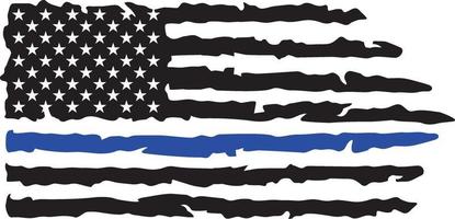 Grunge Thin Blue Line Flag