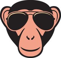 Monkey with aviator sunglasses vector