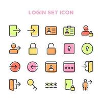 Login Set Icon Pixel Perfect vector