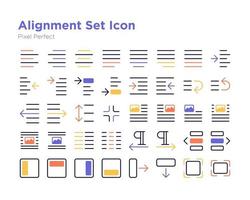 Alignment Set Icon Pixel Perfect vector