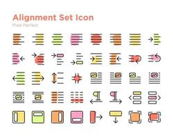 Alignment Set Icon Pixel Perfect vector