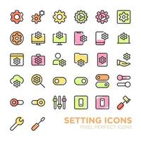 Basic Setting Pixel Perfect Icon vector