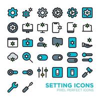 Basic Setting Pixel Perfect Icon vector