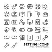 Basic Setting Pixel Perfect Icon vector