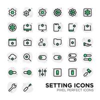 Basic Setting Pixel Perfect Icon vector