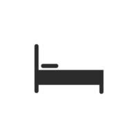 icono de cama estilo plano aislado sobre fondo blanco vector