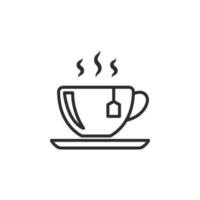 icono de té estilo plano aislado sobre fondo blanco vector