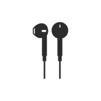 earphones icon flat style isolated on white background vector