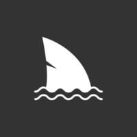 icono de tiburón estilo plano aislado sobre fondo blanco vector