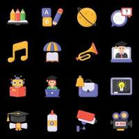 Online Education and Stationery icons vector