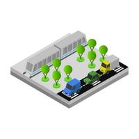 Train On Tracks Isometric vector