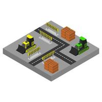 Road Work In Progress Isometric vector