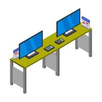 Isometric Office Desk vector