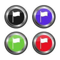 Buttons With Flag icon vector