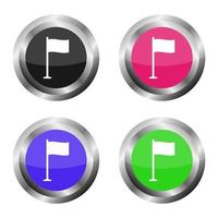 Buttons With Flag icon vector