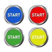 Start Buttons On White Background vector