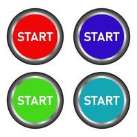 Start Buttons On White Background vector