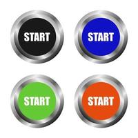 Start Buttons On White Background vector