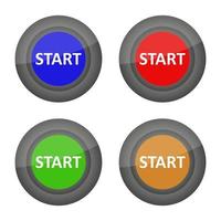 Start Buttons On White Background vector