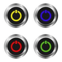 Power Buttons On White Background vector