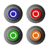 Power Buttons On White Background vector