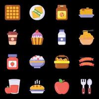 iconos de comida y bebida vector