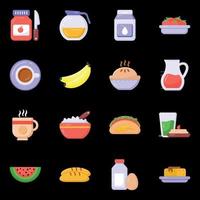 iconos de dieta y frutas saludables vector