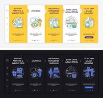 Liver dysfunction hints onboarding vector template