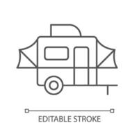 Pop up camper linear icon vector