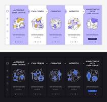 Hepatic illness types onboarding vector template