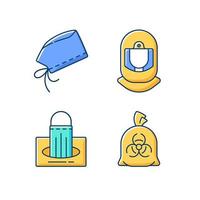 Personal protective equipment RGB color icons set vector