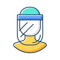 Medical face shield RGB color icon vector