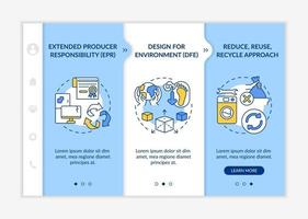 Electronic waste reduction initiatives onboarding vector template